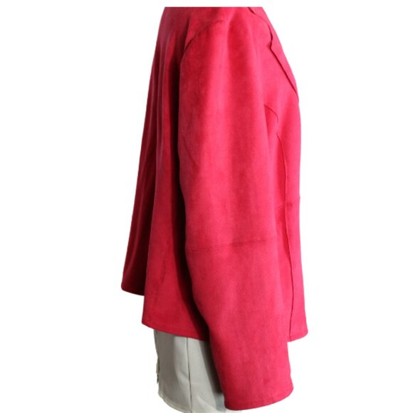 Conrad C SZ 12 Hot Pink Faux Suede Zip Up Women's Jacket - Picture 3 of 13